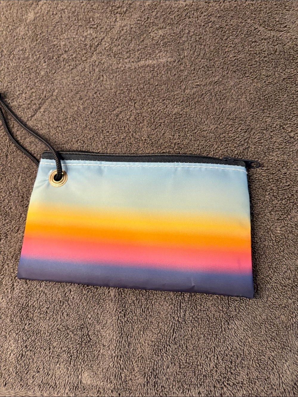 Gradient Sunset Wristlet Pouch - Blue, Yellow & Pink - Picture 2 of 5